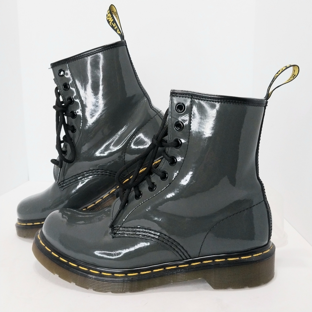 Dr Martens Patent Leather 11821 Combat‎ Boots, Size 7|EUR|38 - Picture 2 of 14